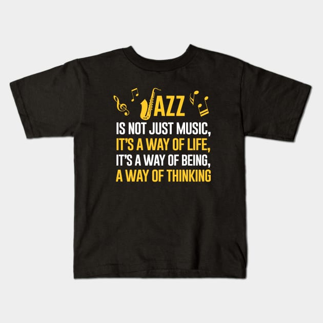 Jazz Musician Kids T-Shirt by beaching